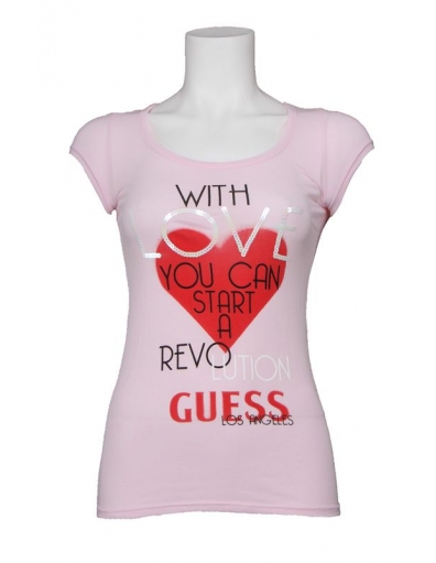 Love shirt Guess - Special edition - roze 