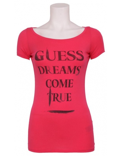 SS BN FEATHERS TEE - Guess - Shirts en tops - Roze