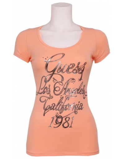 SS RN ELITA TEE - Guess - Shirts en tops - Oranje