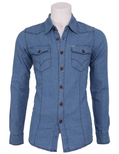 Ambragio - denim shirt - Zumo - Overhemden - Blauw