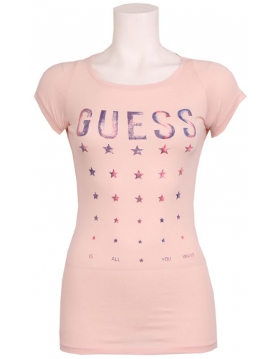 SS BN AMERICAN STARS SHIRT - Guess - T-shirts - Roze