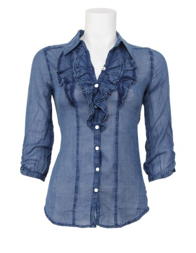 Dept blouse - spijker look - Indigo blue / blauw