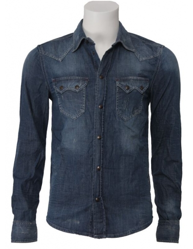 Spijker overhemd Pepe Jeans - Newton - Denim Blauw