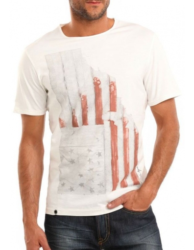 SS CN Guess Flag Tee - Guess - Shirts en tops - Wit