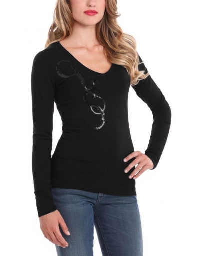 Aida sweater - Guess - Shirts en tops - Zwart